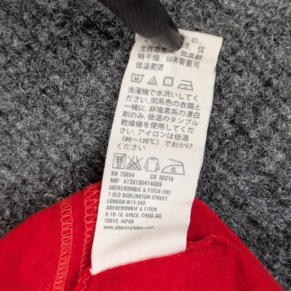 Abercrombie & Fitch Womens Y2K Babydoll V-Neck Long Sleeve Top Red Moose Logo M - Picture 7 of 16